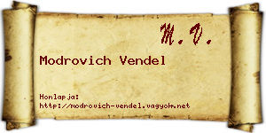 Modrovich Vendel névjegykártya